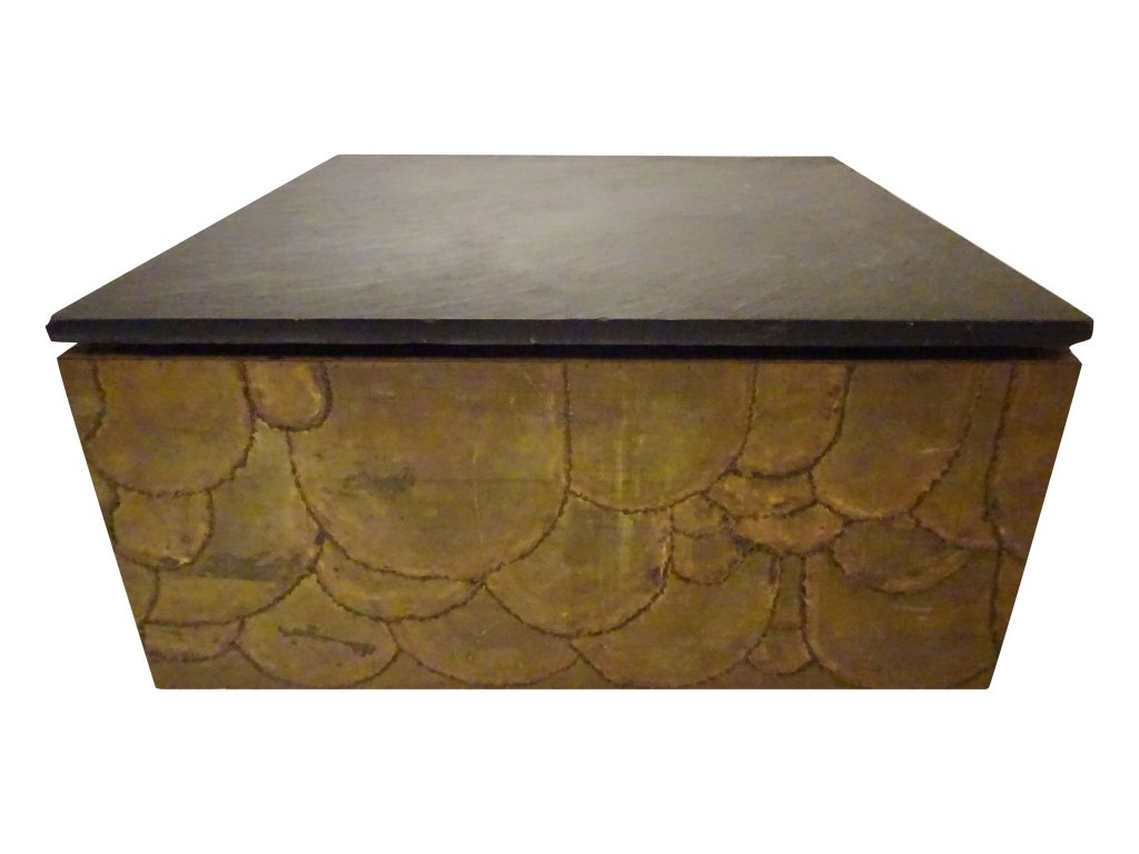 Paul Evans Style Coffee Table: Paul Evans Style Coffee Table with Black marble top 31" x31" x 17" Good condition