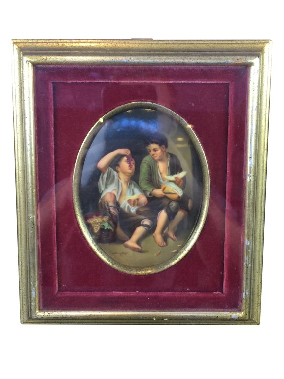 Painting on Porcelain "Mellon Eaters" (1 of 3)