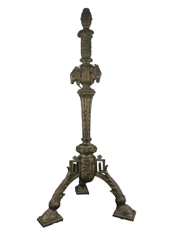 Ormolu Table Base: Louis XVI style with rams heads. Measures height 35" base diameter 13". Please contact us for shipping quote.