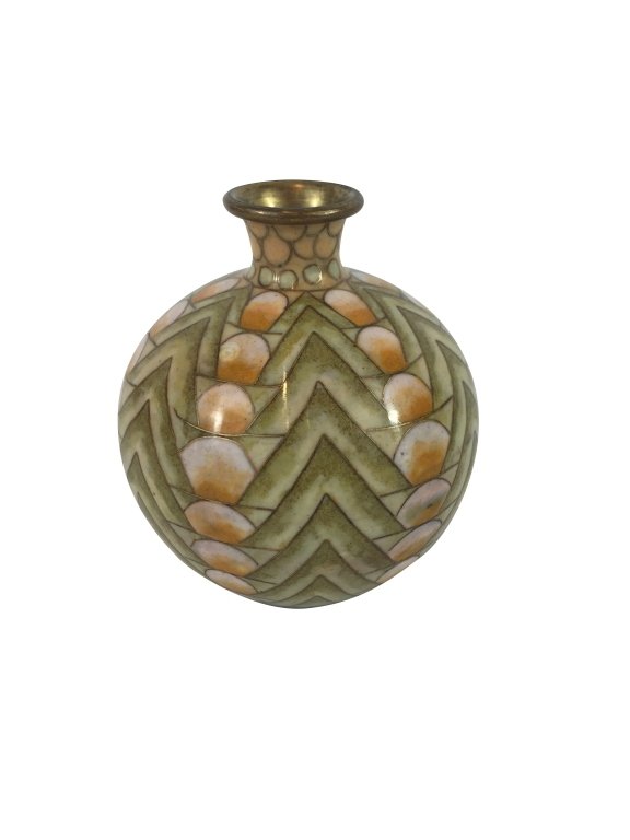 French Art Deco Enamel Cabinet Vase (1 of 3)