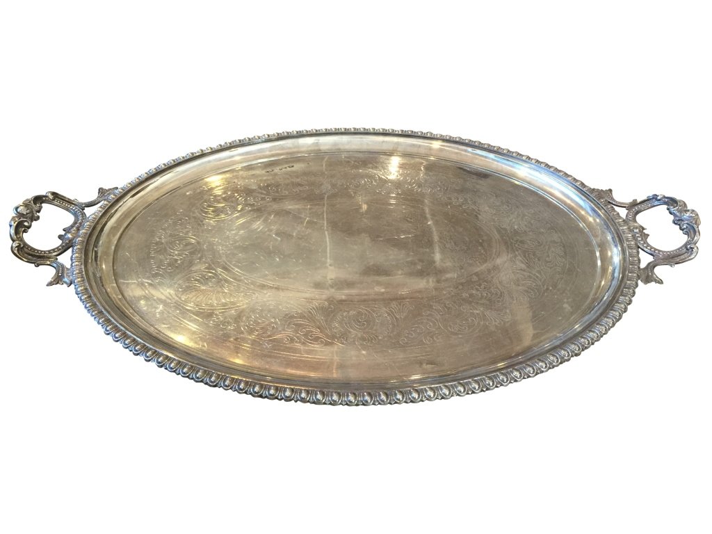 Large Antique English Silver Plated Tray (1 of 4)