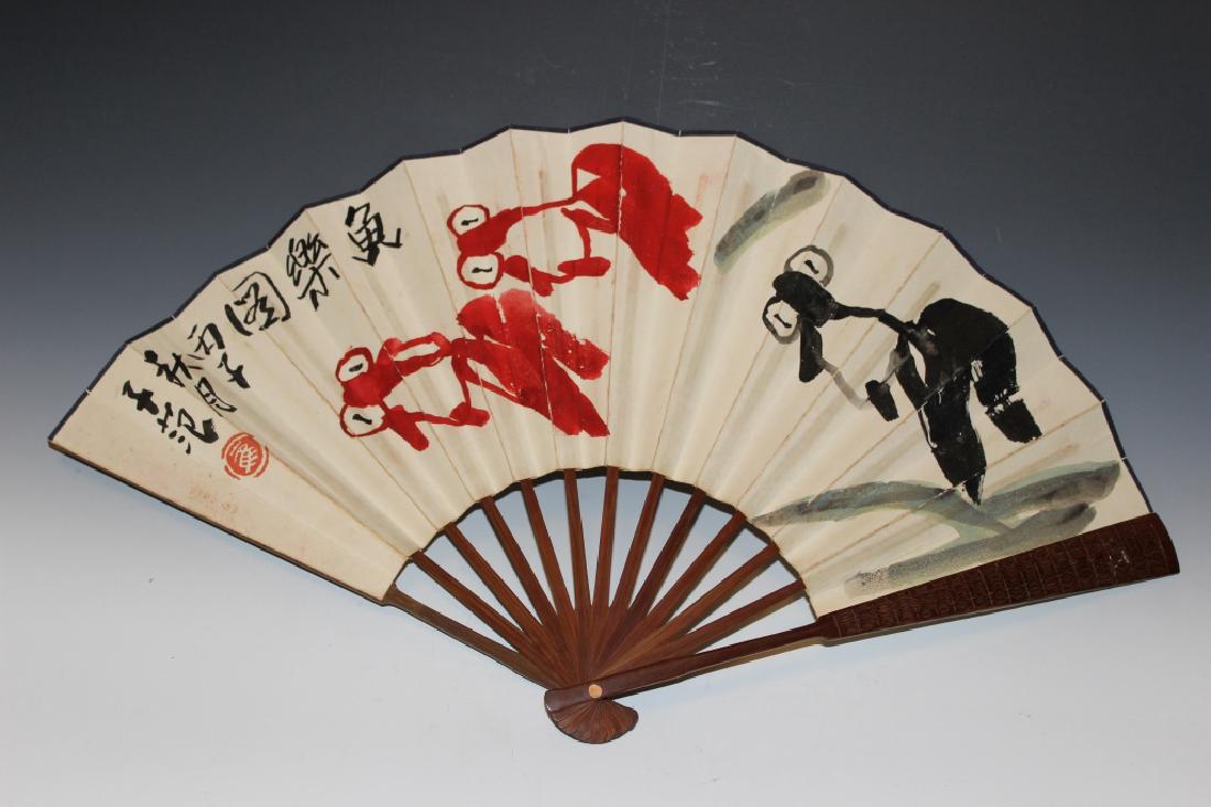 Chinese Ink Color Fish painting Fan (1 of 6)