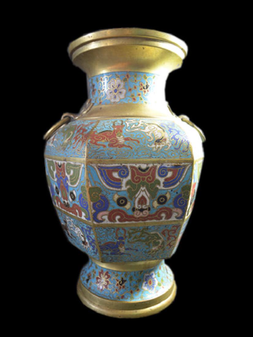 19TH C LARGE CHINESE  VINTAGE CLOISONNE VASE (1 of 9)