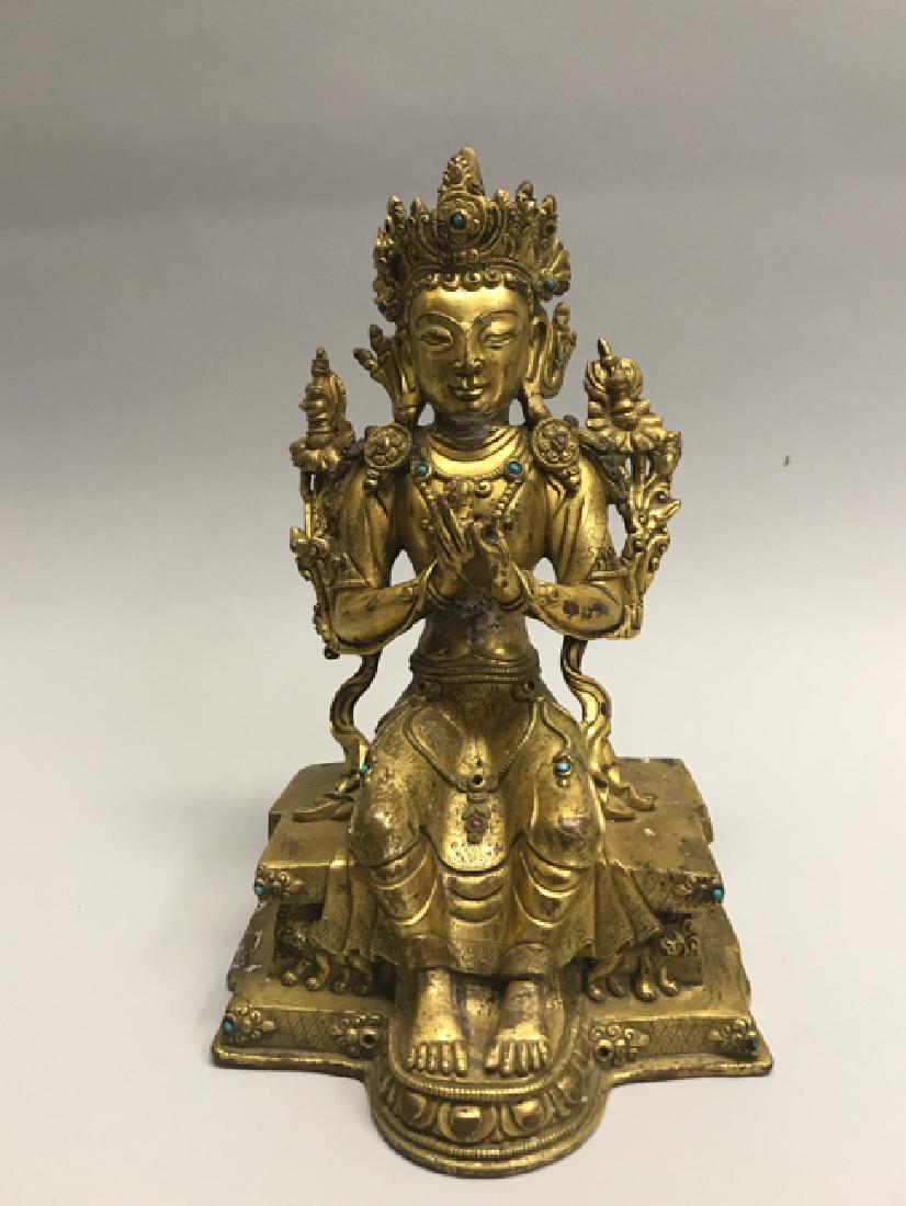 A gilt bronze figure of bodhisattva (1 of 10)