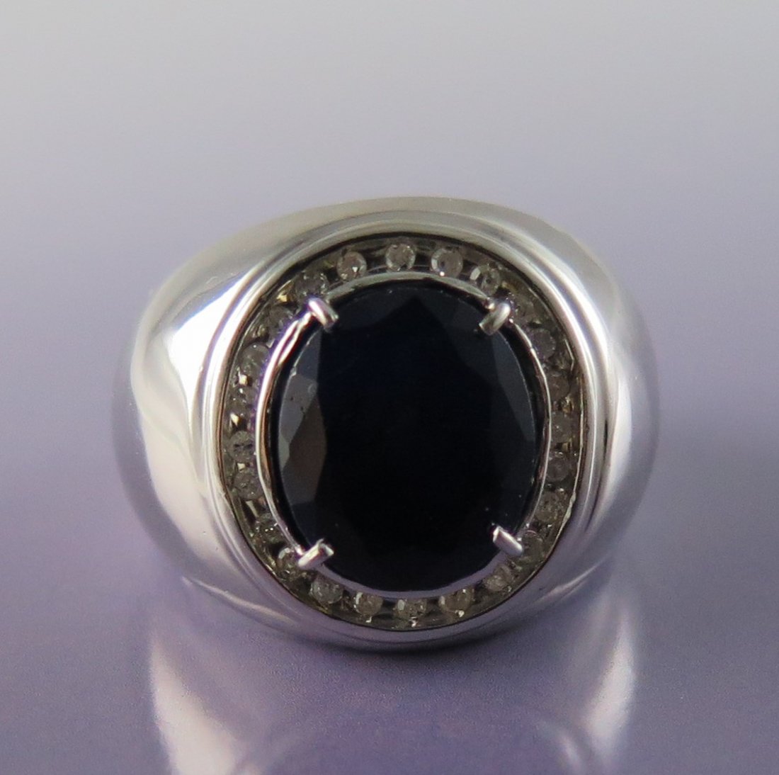 Sapphire Inlaid Diamond Ring 14k gold (1 of 6)