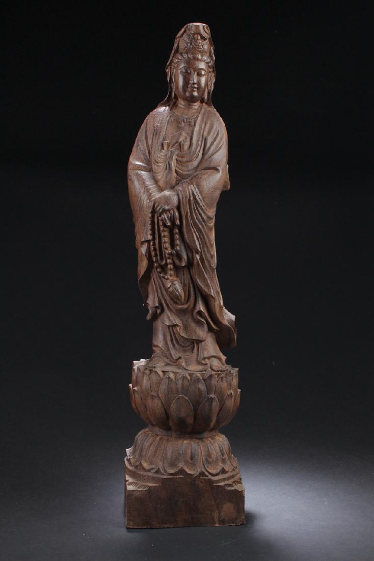 A Massive Chinese Estate Wooden Buddha Statue (1 of 8)