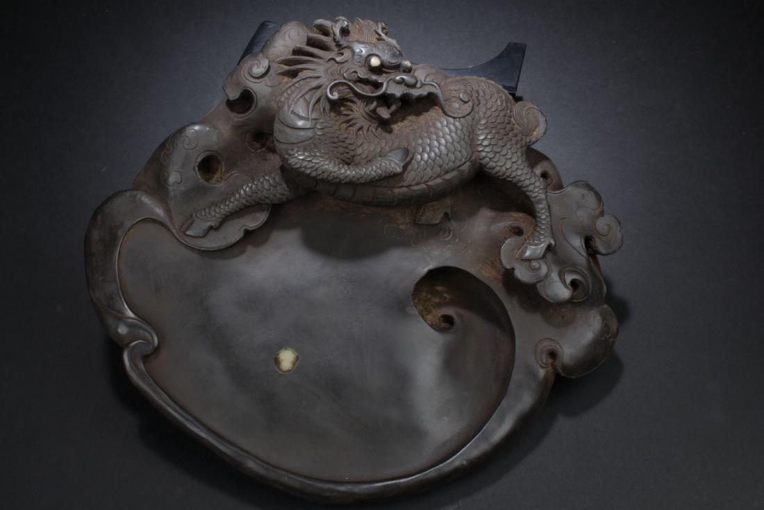 An Estate Chinese Dragon-decorating Inkstone Display (1 of 8)