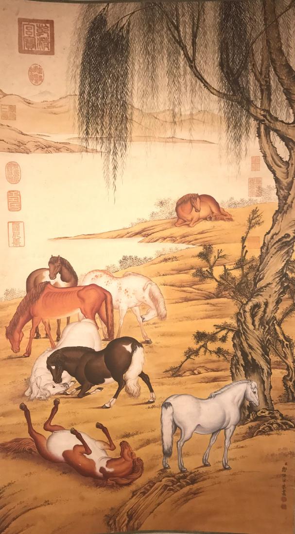 A Chinese Horse-portrait Painting Scroll (1 of 9)