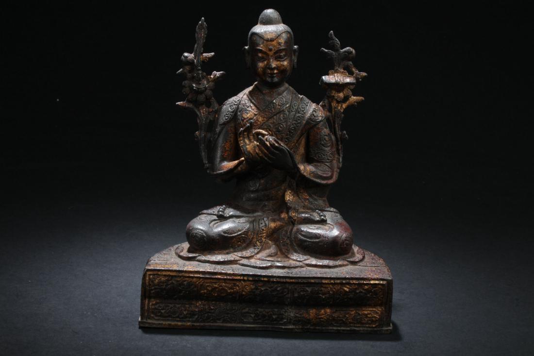 A Pondering-pose Chinese Seated Buddha Display (1 of 8)