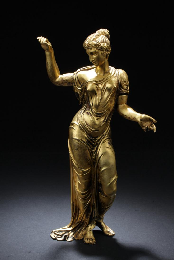 Antique Chinese Gilt Bronze Female Statue (1 of 4)