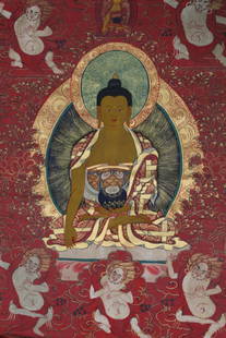 An Estate Chinese Thangka Display: An Estate Chinese Thangka Display . Length: 30 (inch). Width: 21 (inch).