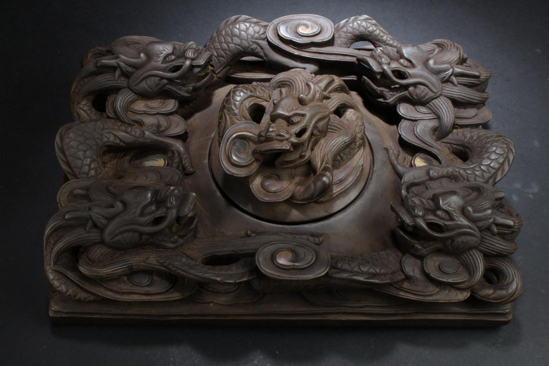 A Lidded Chinese Estate Dragon-decorating Inkstone (1 of 9)