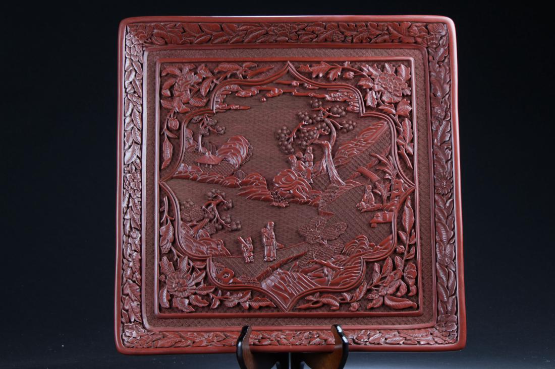 A Chinese Square Story-telling Estate  Lacquer Display (1 of 10)