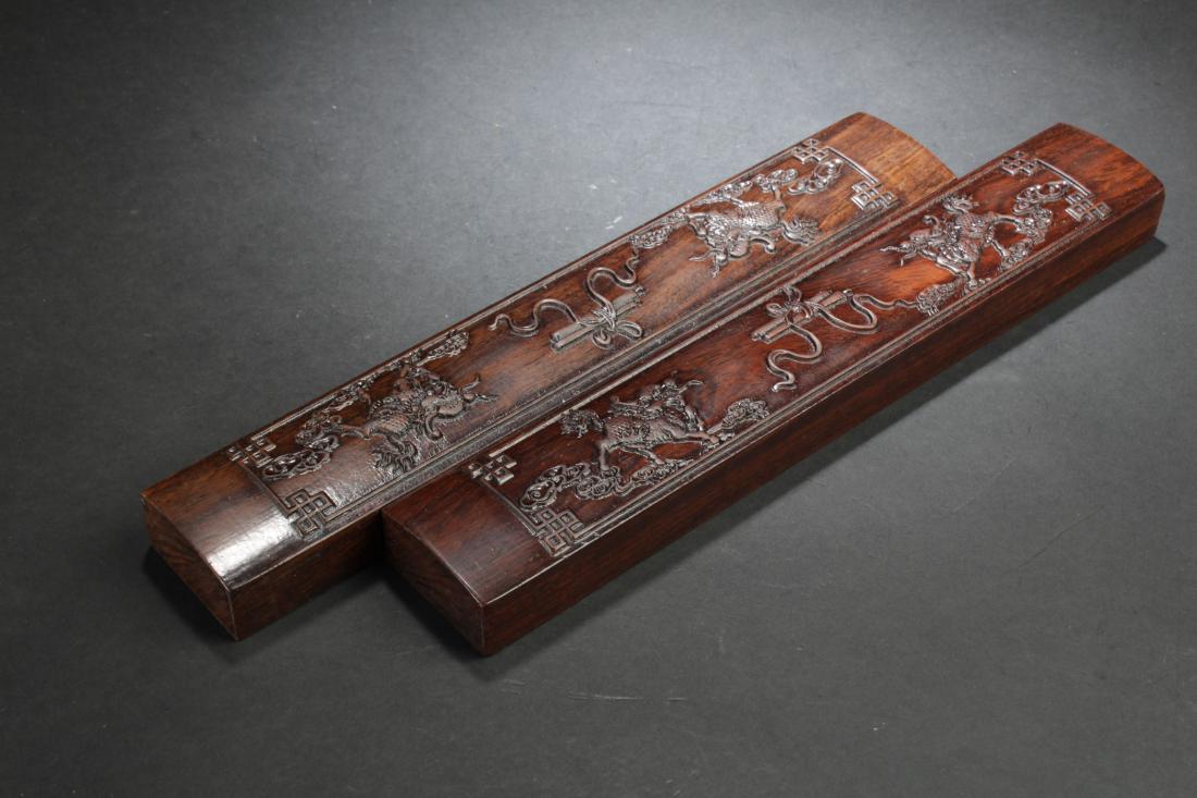 Two Chinese Wooden Estate  Paperweight Display (1 of 6)