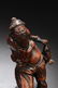 Chinese Antique Qi Wood Carved Figure on Stand - 2