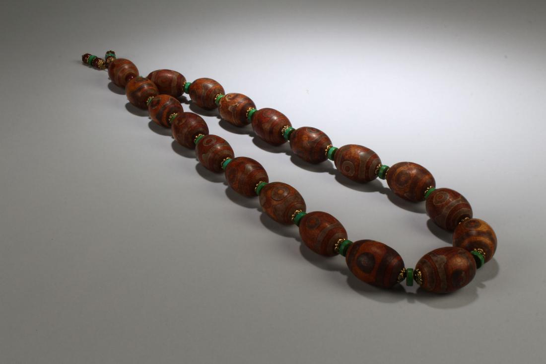 An Estate Chinese Beaded Fortune Necklace Display (1 of 6)