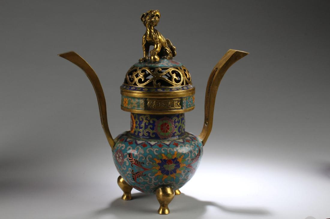 An Estate Chinese Duo-handled Cloisonne Censer Display (1 of 6)