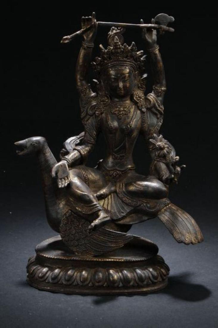 A Myth-beast Seated Chinese Estate Religious Statue (1 of 9)