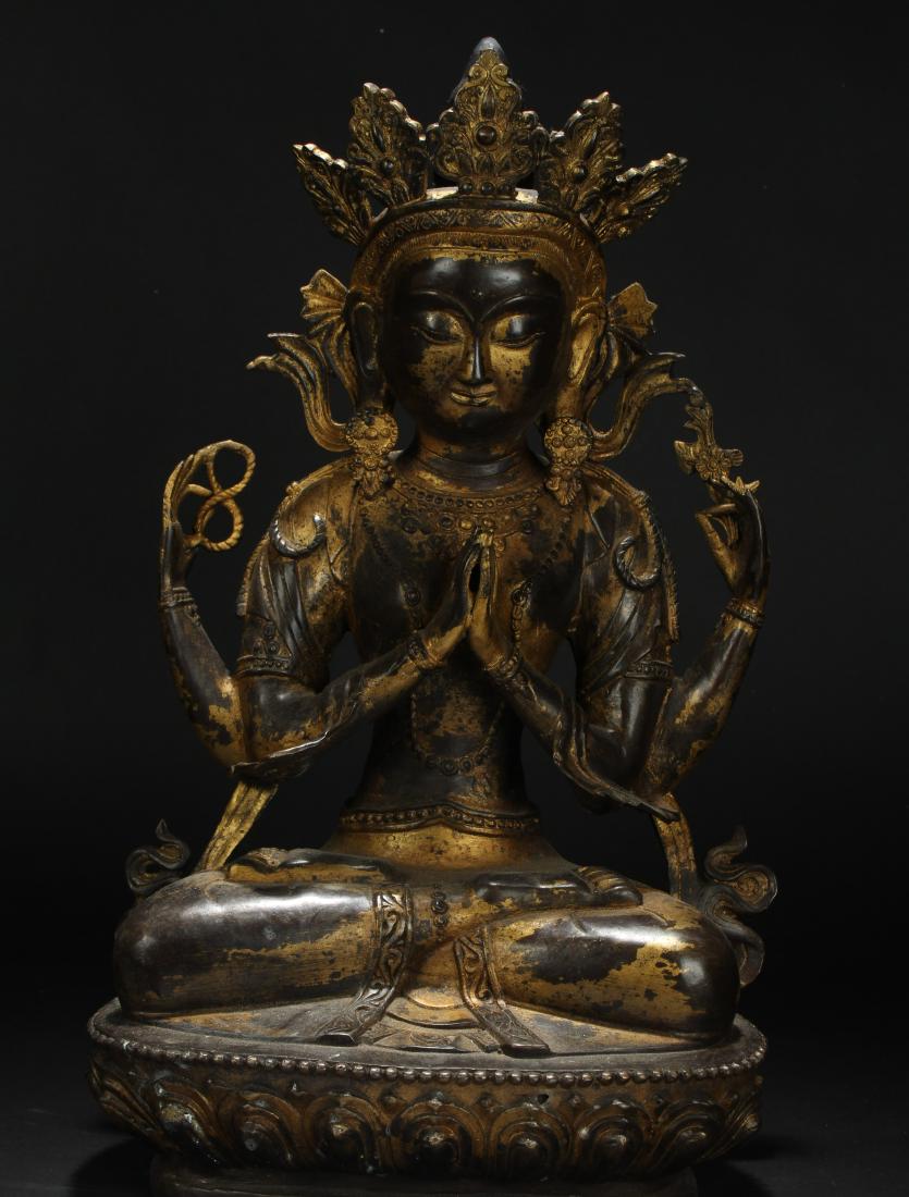 A Tibetan Loctus-framing Chinese Buddha Statue (1 of 5)