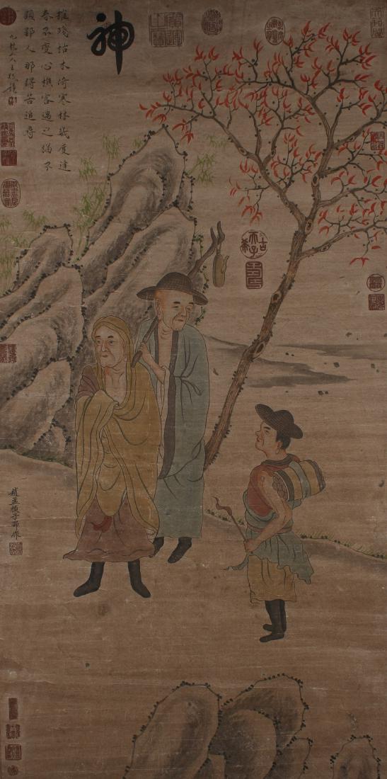 A Chinese Story-telling Estate Display Scroll (1 of 4)