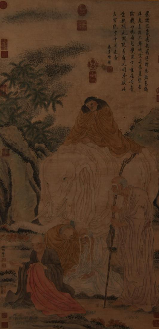 A Chinese Story-telling Estate Elder-portrait Scroll (1 of 8)