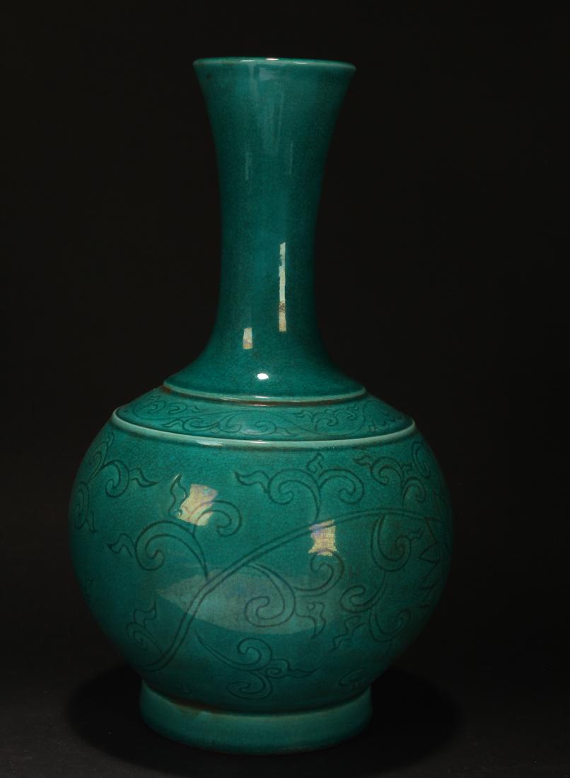An Estate Chinese Turquoise-color Porcelain Vase (1 of 5)