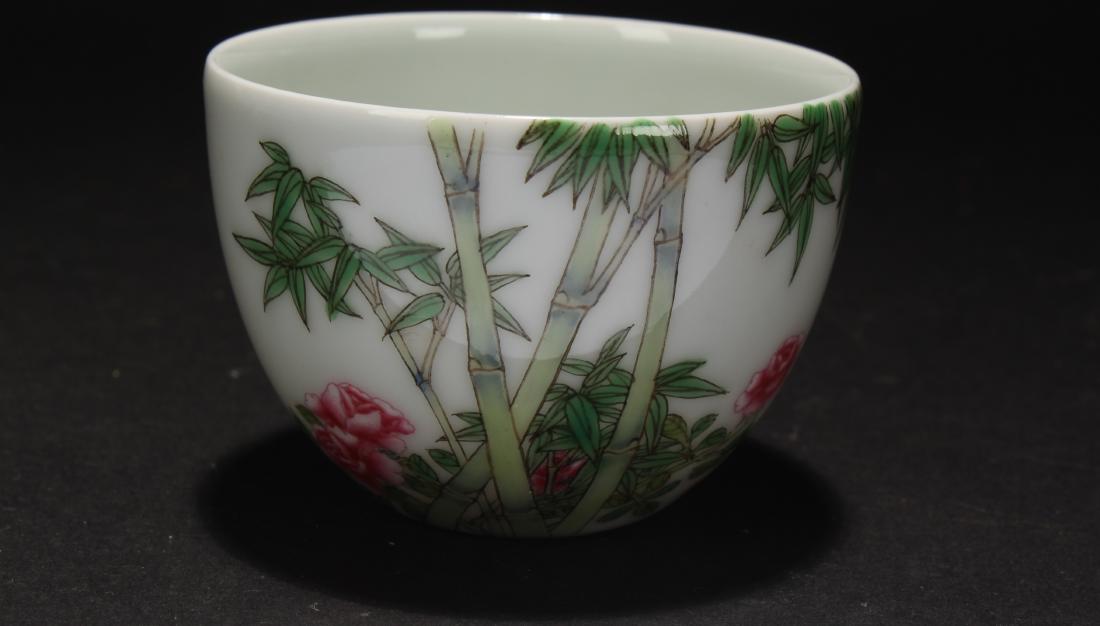 An Estate Chinese Poetry-framing Porcelain Cup (1 of 5)