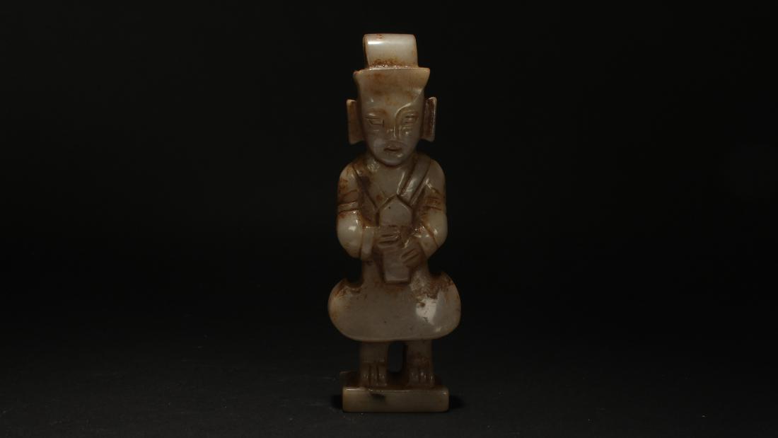 An Estate Chinese Old-jade Curving Statue Figure (1 of 5)