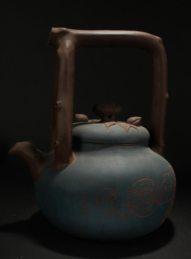 A Chinese Massive High-handled Fortune Tea Pot Display (1 of 5)