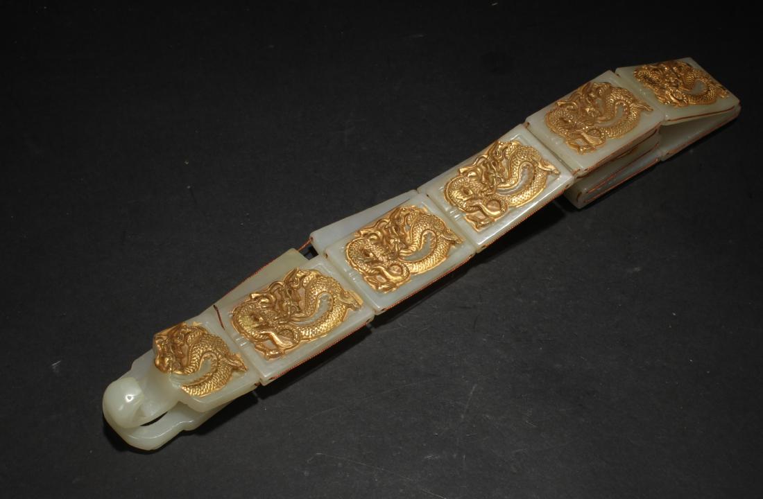A Chinese Old-jade Curving Myth-beast Belt Display (1 of 6)