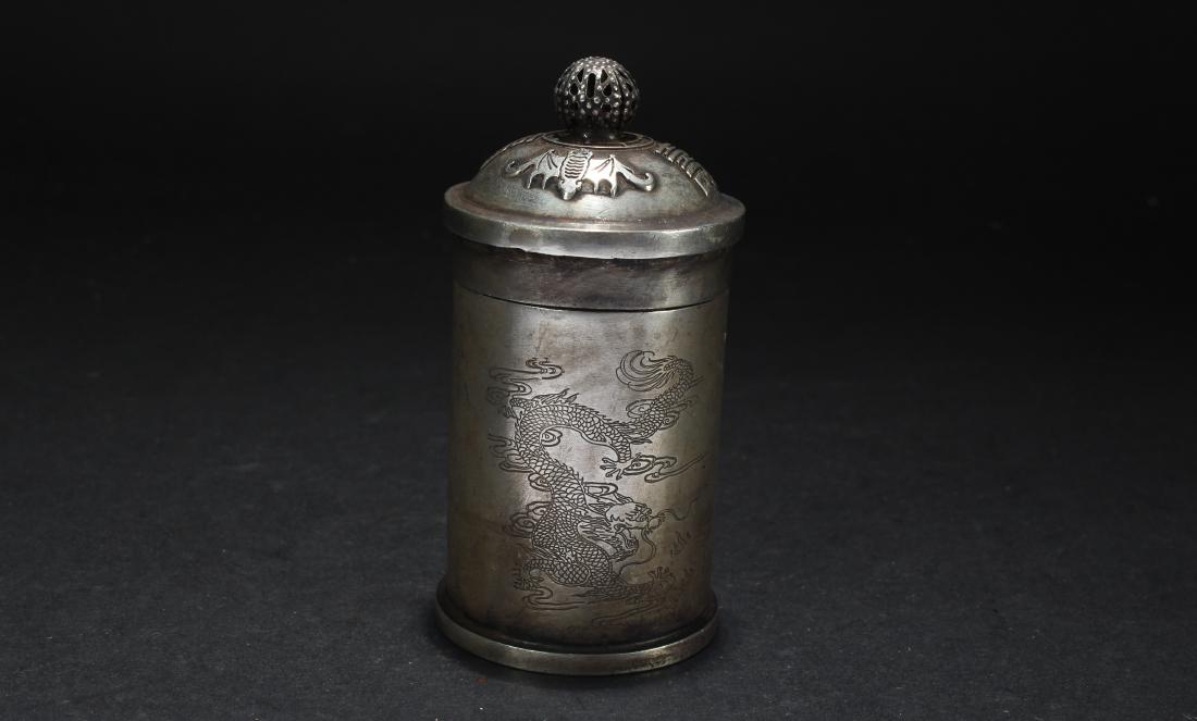 A Chinese Lidded Dragon-decorating Lidded Coin Box (1 of 6)