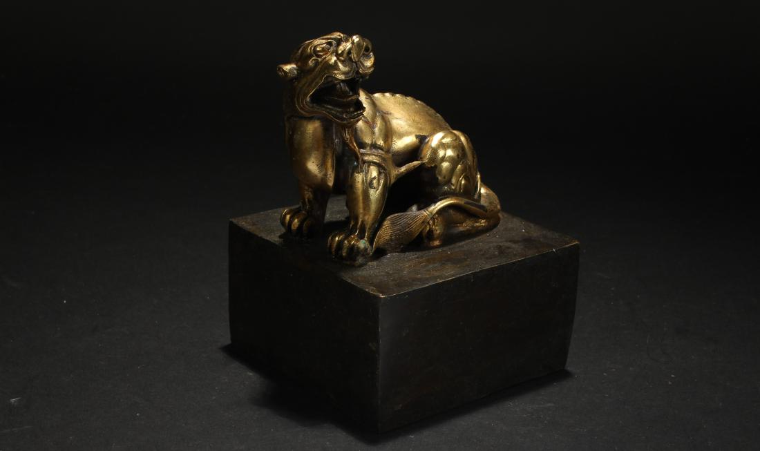 An Estate Chinese Myth-beast Religious Seal Display (1 of 4)