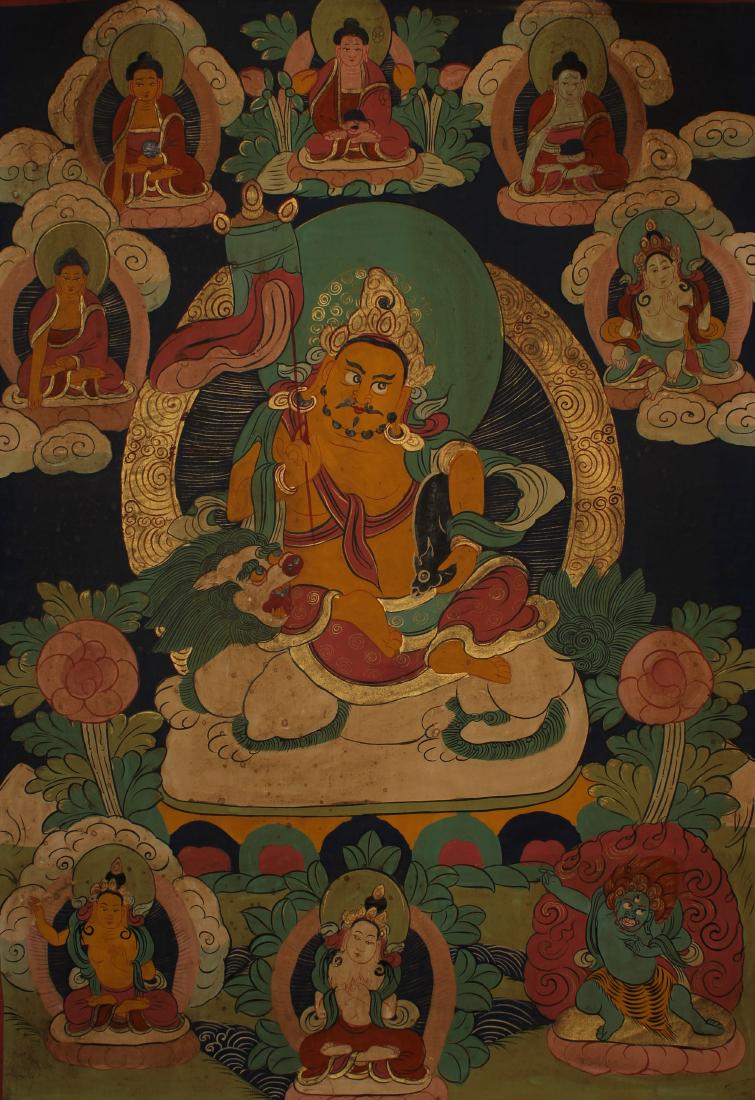 A Tibetan Religious Buddha-fortune Display Thangka (1 of 10)