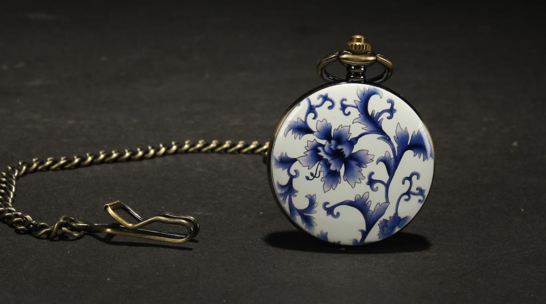 An Estate Blue and White Pocket Watch Display (1 of 4)