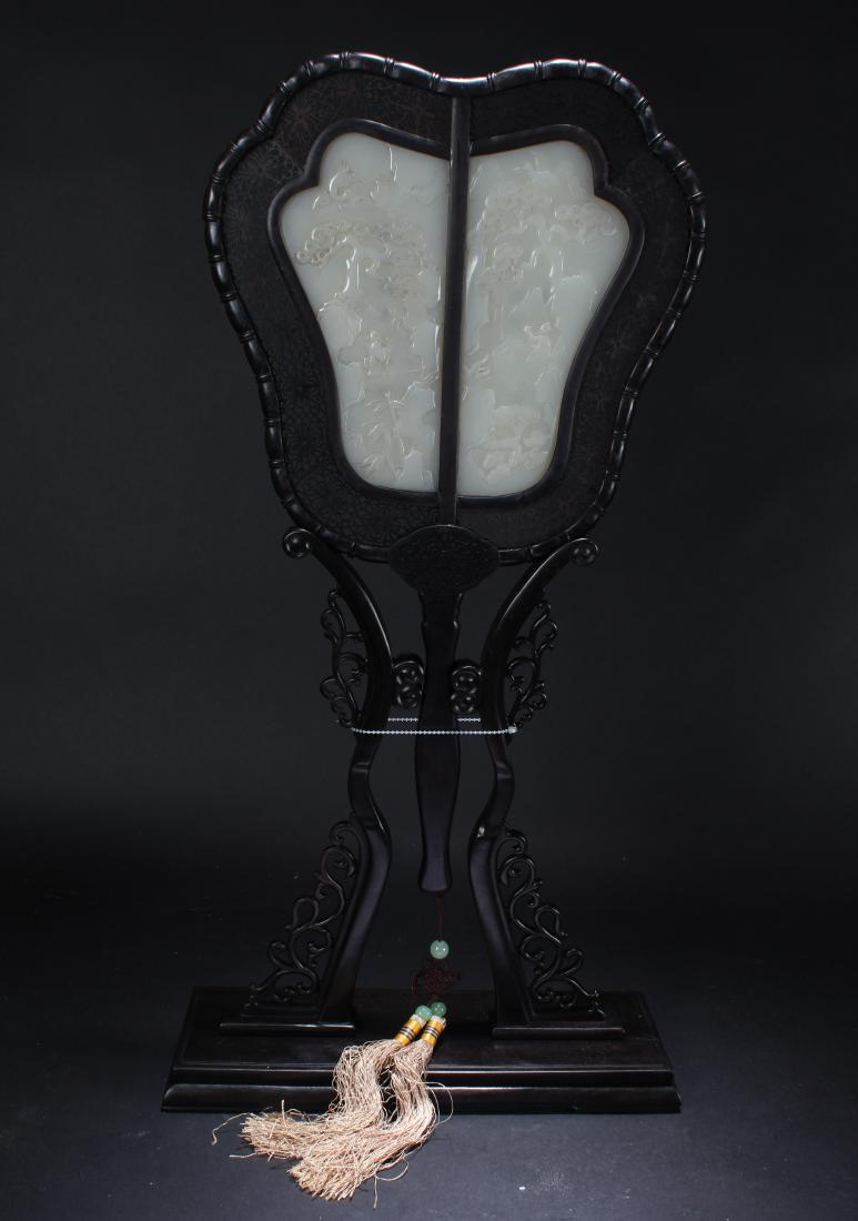 A Chinese Jade-inserted Estate Story-telling Fan Statue (1 of 6)