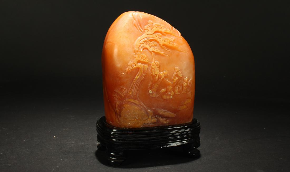 A Chinese Story-telling Estate Soapstone Figure Display (1 of 6)