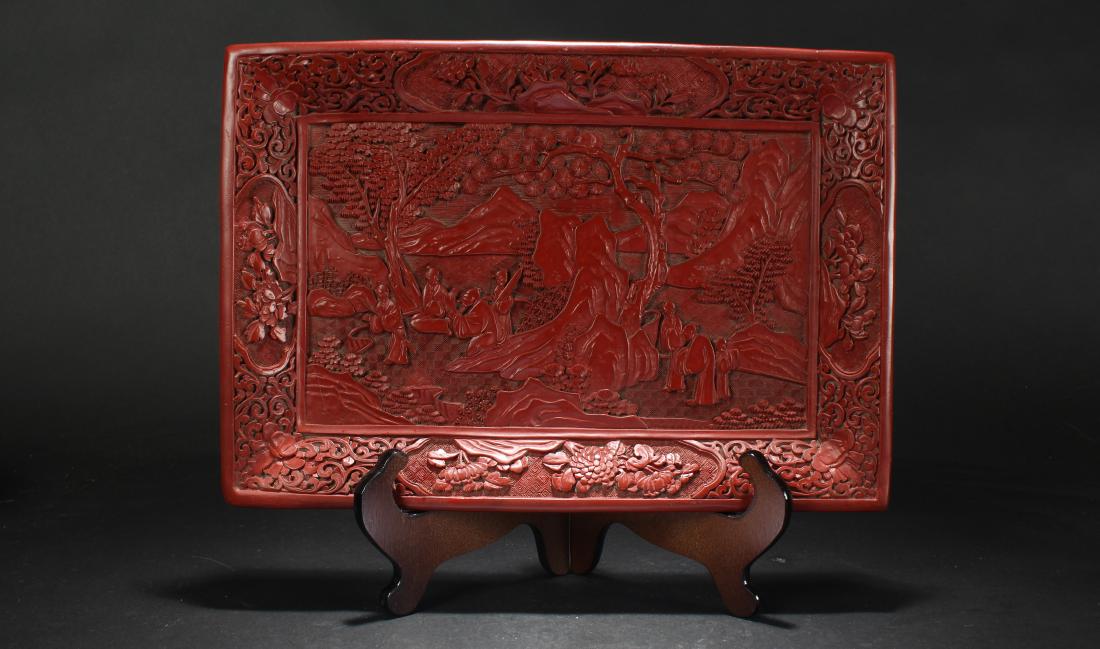 A Chinese Story-telling Estate Anicent-framing  Lacquer (1 of 5)