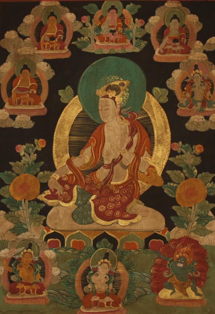 A Tibetan Religious Buddha-fortune Display Thangka (1 of 5)