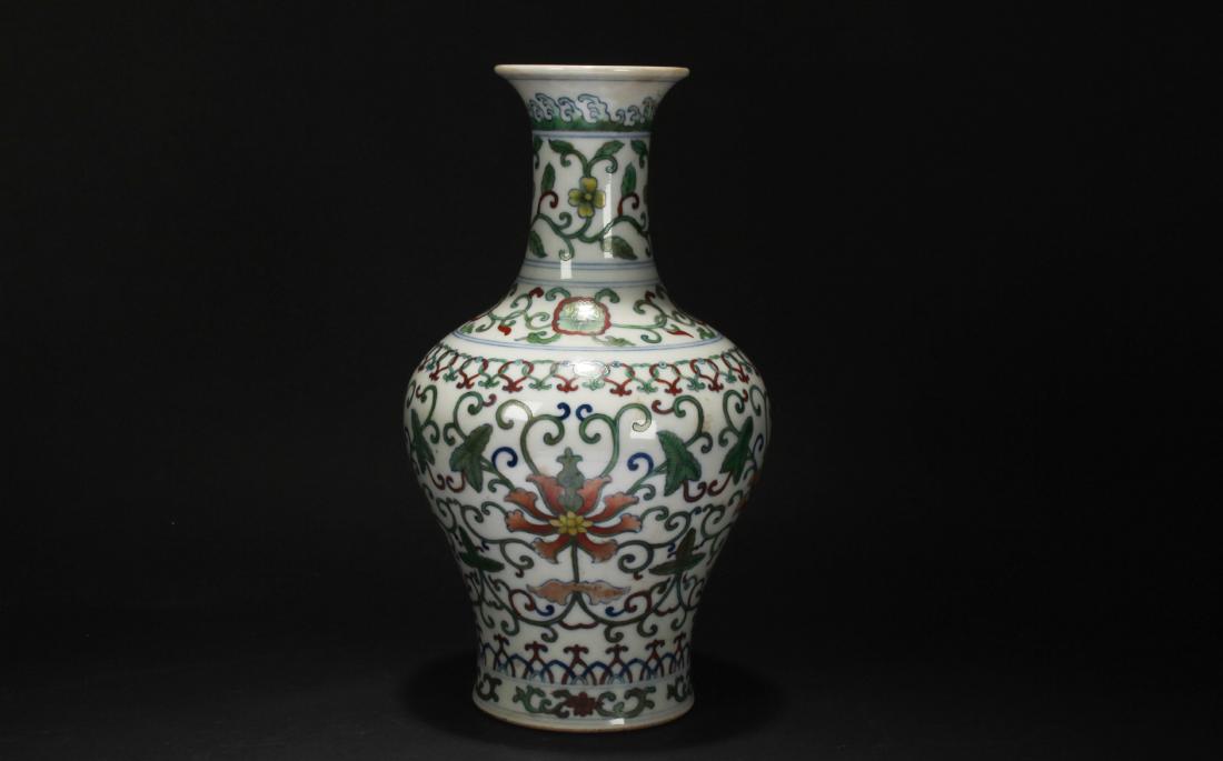 A Chinese Plant-filled Fortune Porcelain Vase Display (1 of 6)