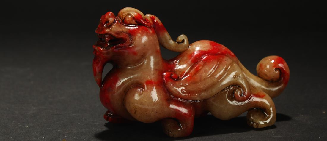 A Chinese Religious Myth-beast Soapstone Figure: A Chinese Religious Myth-beast Soapstone Figure . Length: 4 (inch). Width: 2.3 (inch).