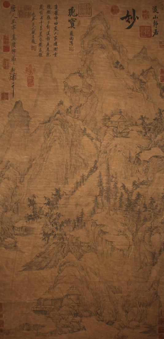 A Chinese Abstract-style Estate Mountain-view Scroll (1 of 8)