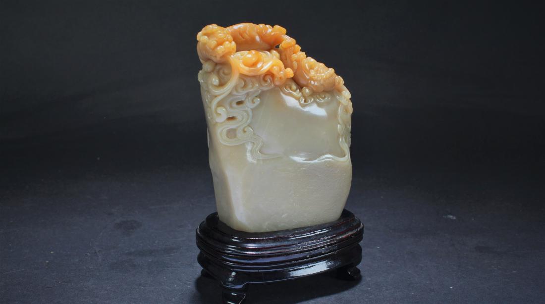 An Estate Chinese Myth-beast Cloudy-Soapstone Statue (1 of 7)