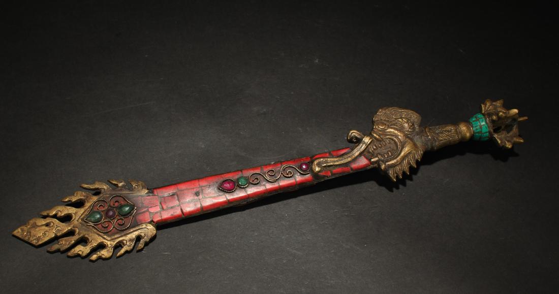 An Estate Religious Tibetan Dagger Display (1 of 2)