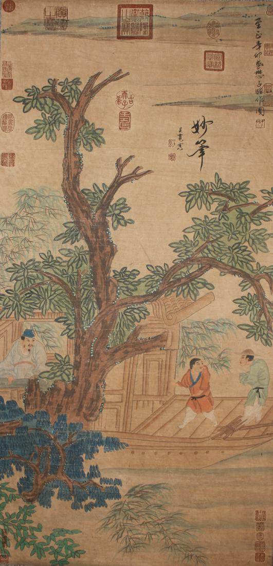 An Estate Chinese Story-telling Fortune Scroll Display (1 of 5)