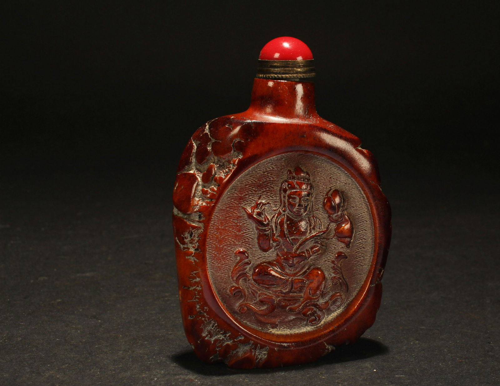 An Estate Chinese Guanyin Fortune Snuff Bottle Display (1 of 4)