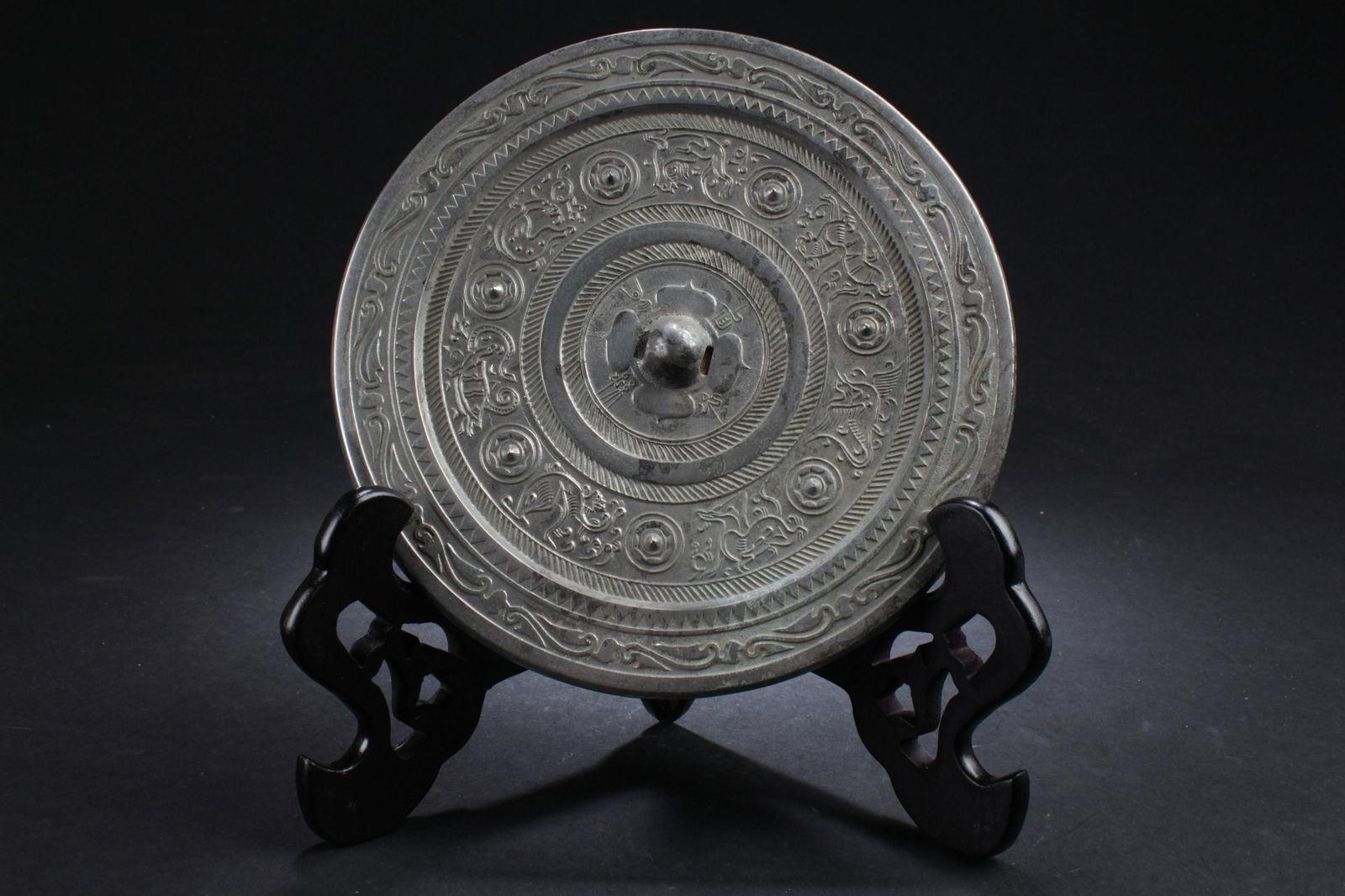 An Estate Chinese Bronze Mirror Display (1 of 8)