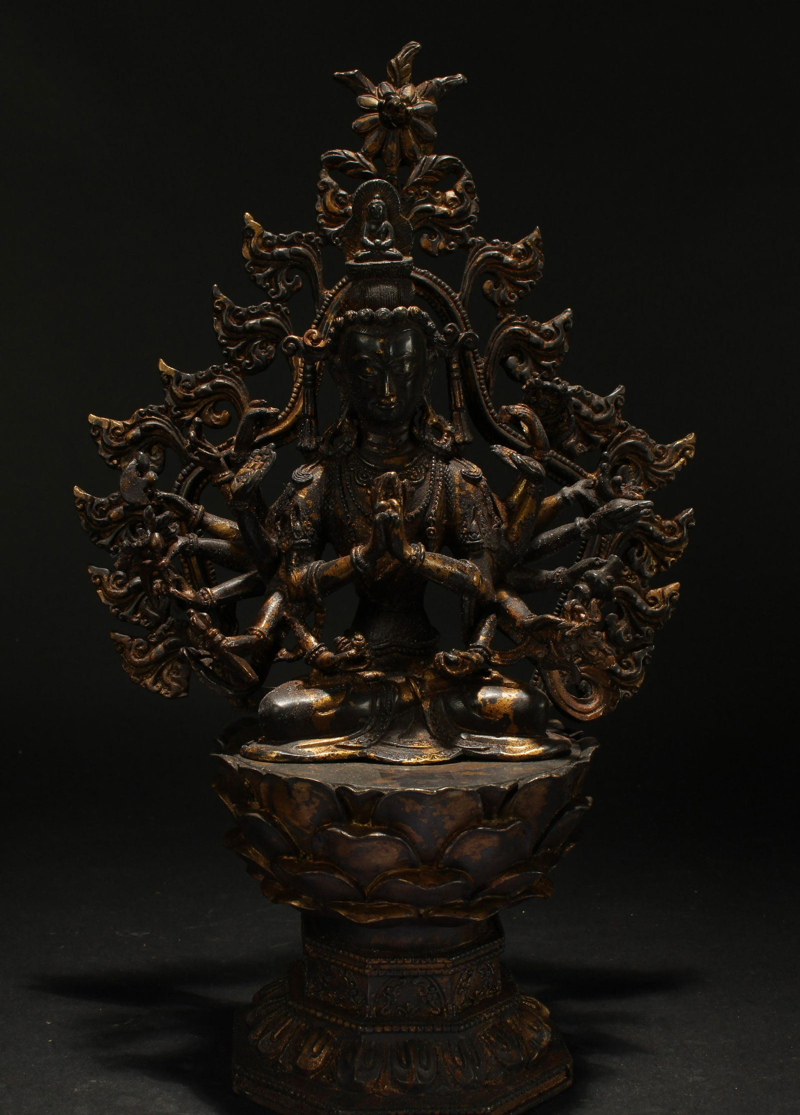 A Chinese Tall-stand Estate Lotus-seated Buddha Statue (1 of 5)