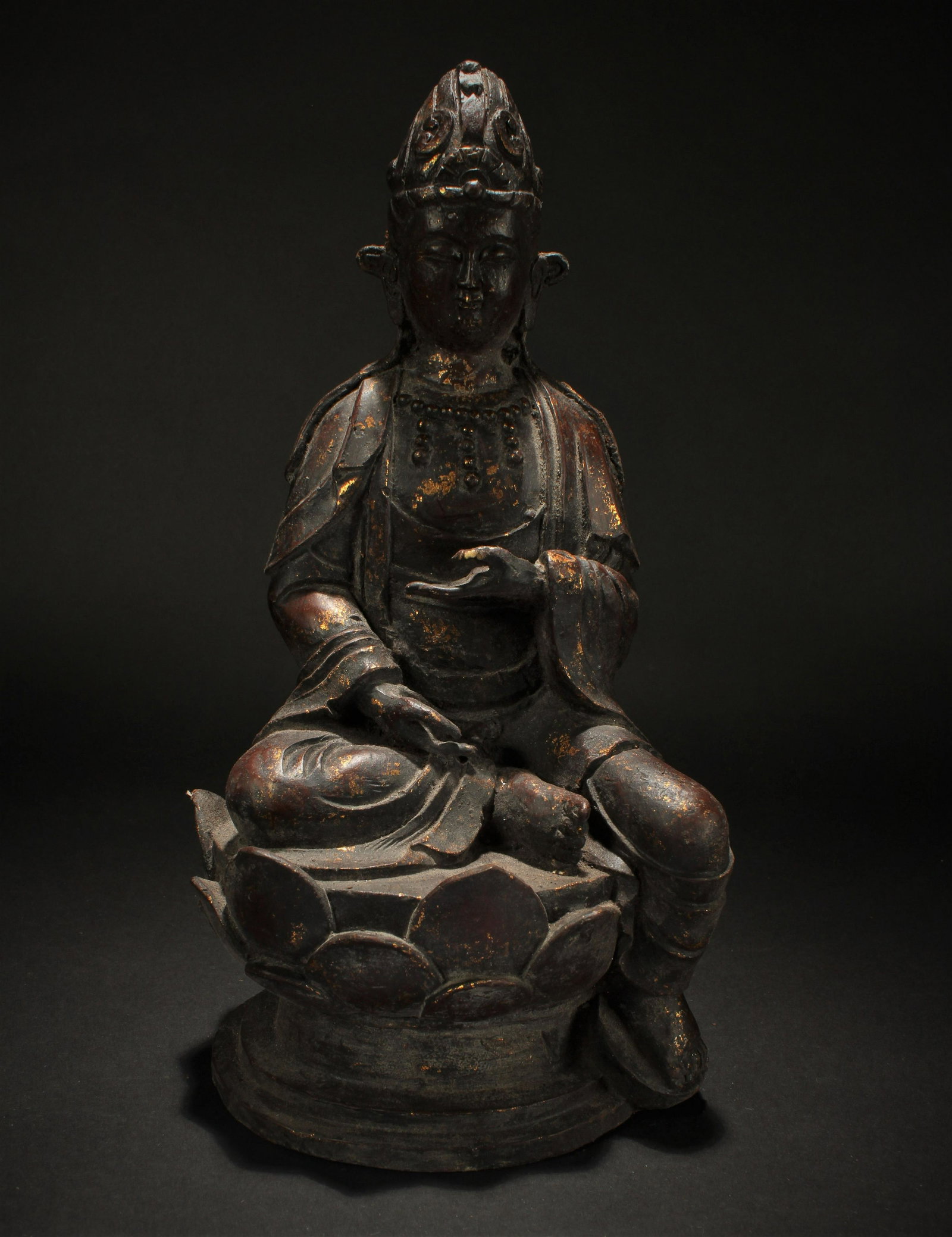 A Chinese Seated Lotus-fortune Religious Buddha Statue: A Chinese Seated Lotus-fortune Religious Buddha Statue . Height: 11.5 (inch). Width: 5.75 (inch).