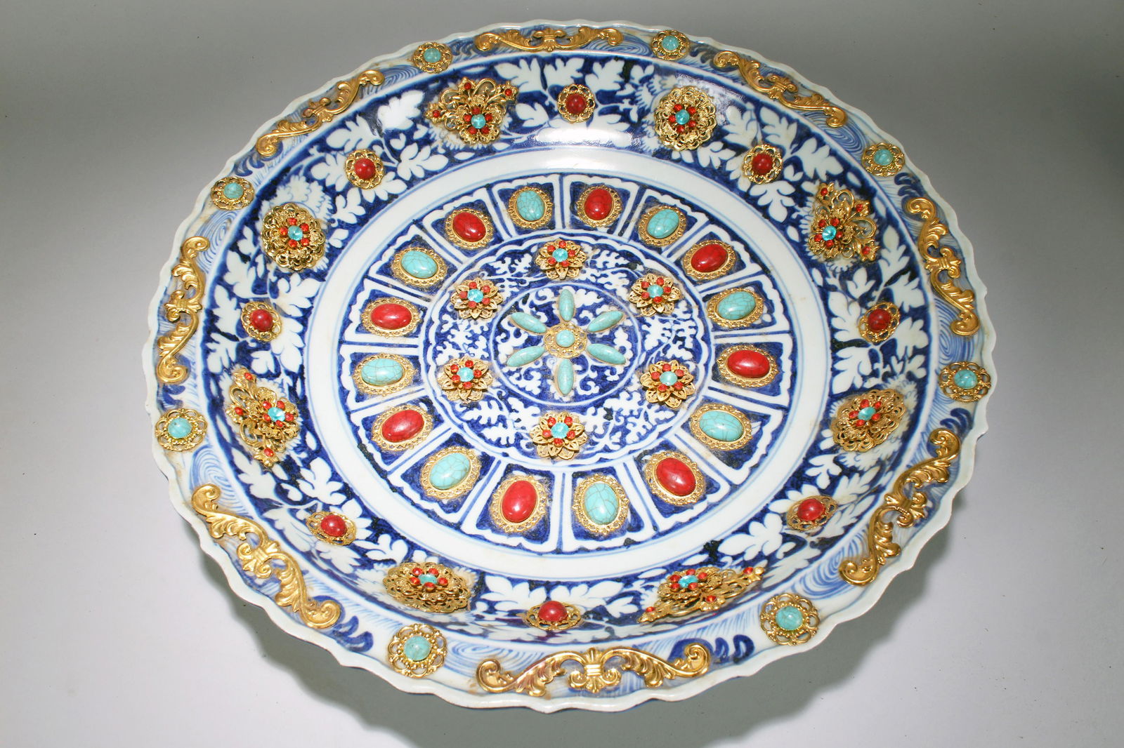 An Estate Chinese Massive Blue and White Jewelry-plated (1 of 6)