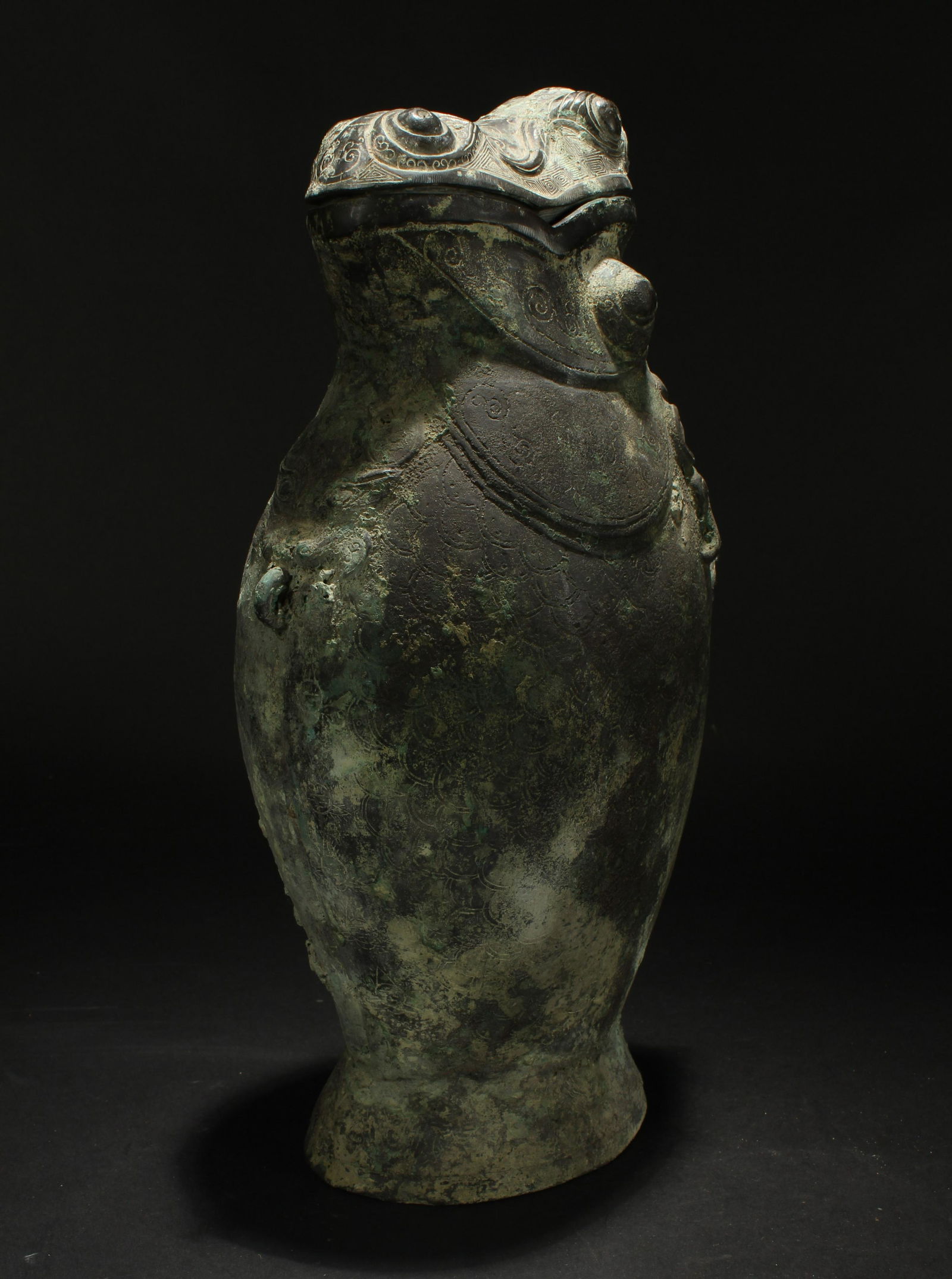 A Chinese Lidded Myth-beast Estate Bronze Vessel (1 of 4)